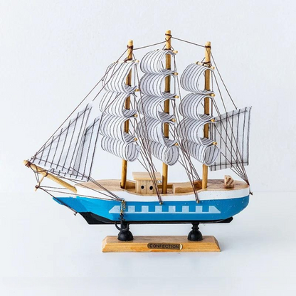 Decoratieve Lamp Houten Zeilschip Met Ledverlichting