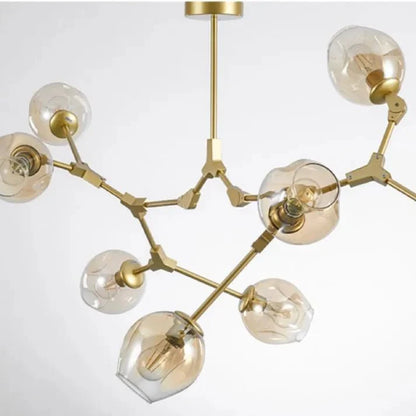 Stijlvolle Bifurcation Bubbelglas Sputnik Kroonluchter voor een Modern Interieur