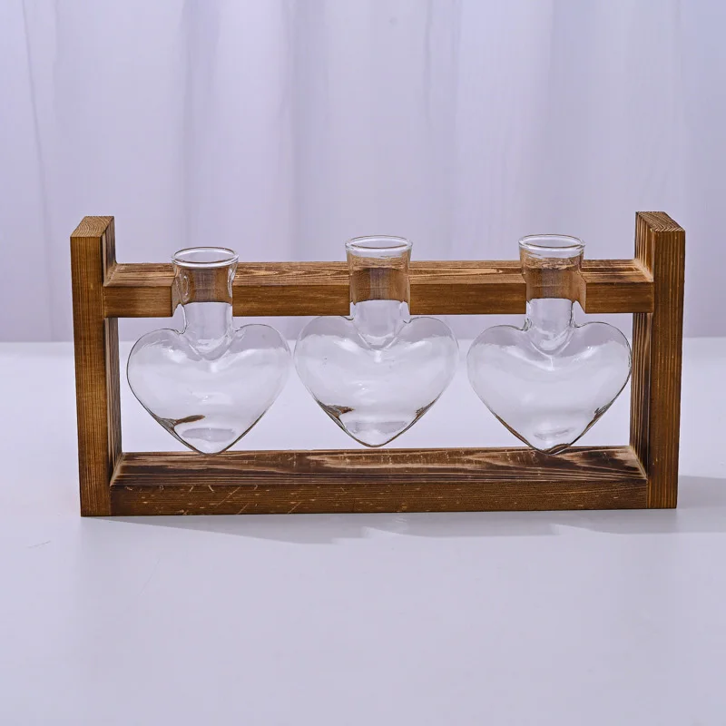 houten decoratieve vaas hartvorm