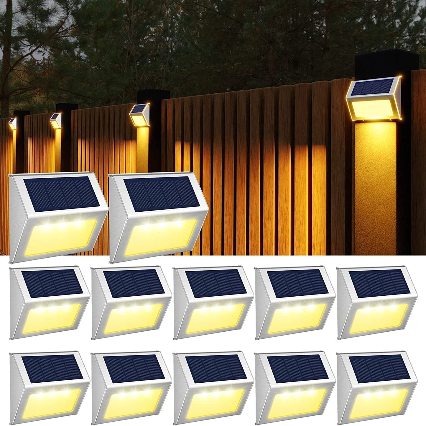 solar buitenlamp gemonteerd aan muur bij entree of tuinpad