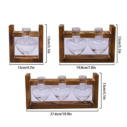 Houten Decoratieve Vaas Hartvorm