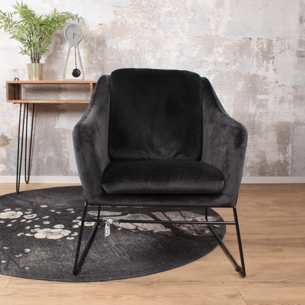 antonio fauteuil velvet zwart