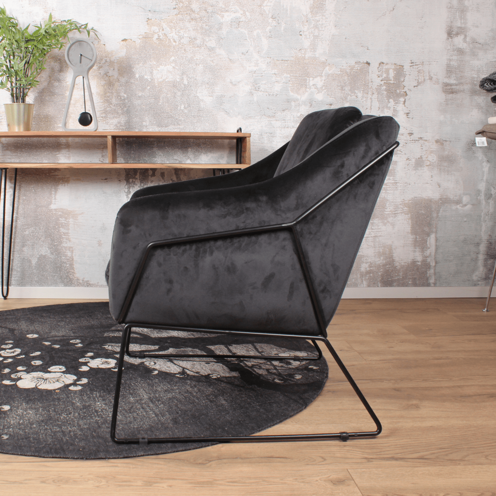 antonio fauteuil velvet zwart