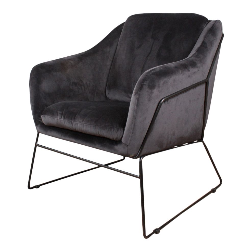 antonio fauteuil velvet zwart