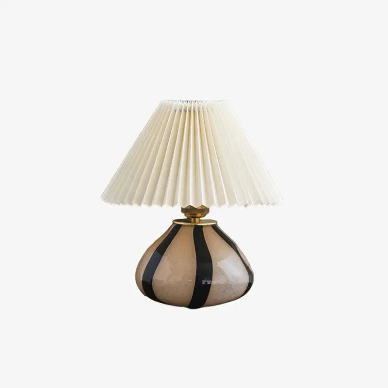 tafellamp mid-century plissé stoffen kap