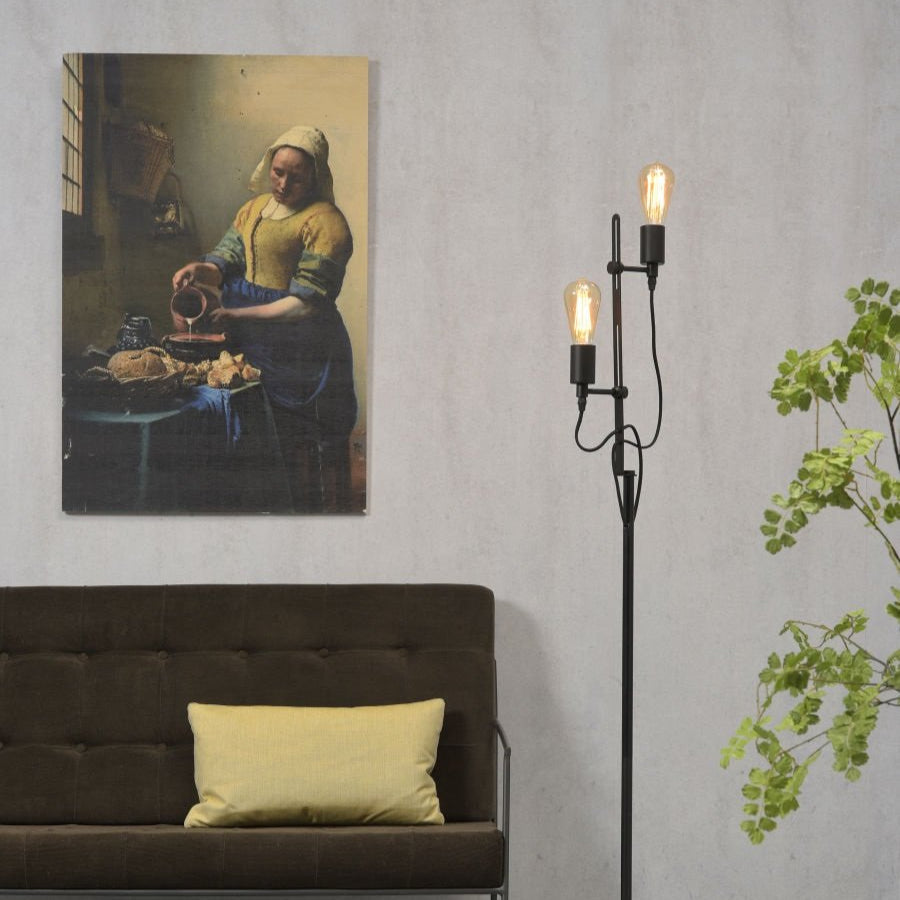 vloerlamp dubbele lamp zwart