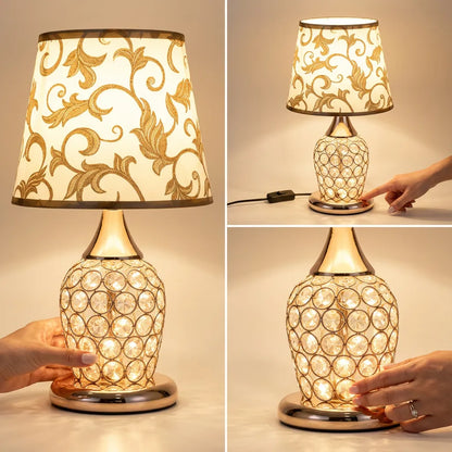 Bedlamp met stoffen kap en meegeleverde lamp voor de slaapkamer