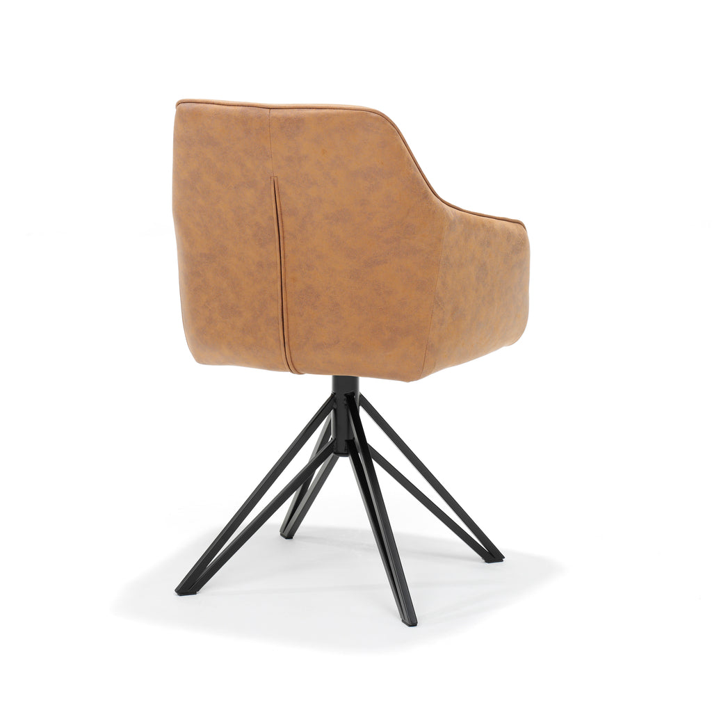 berry fauteuil met draaivoet - stof soft cognac