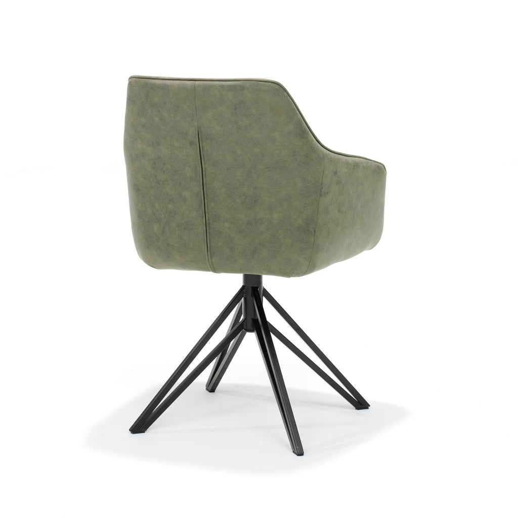 berry armchair swivel base - fabric soft green