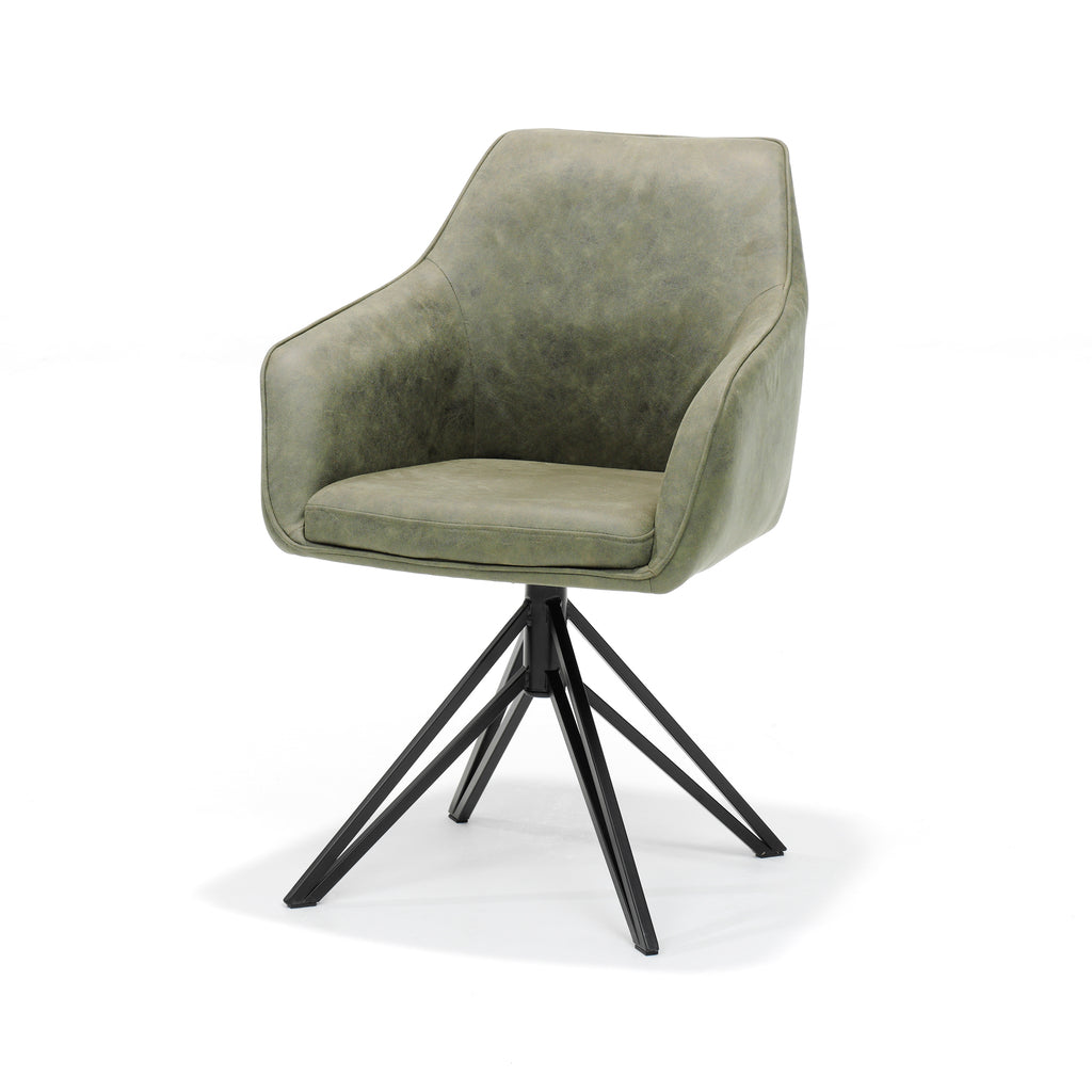 berry armchair swivel base - fabric soft green