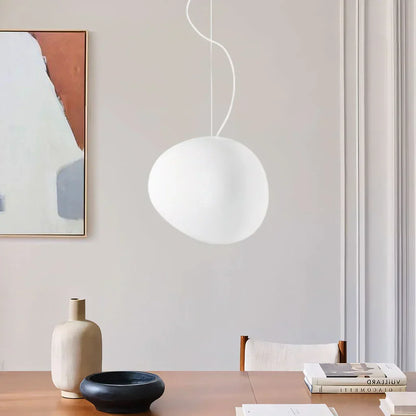 Elegante Witte Kiezel Hanglamp voor een Sfeervolle Verlichting