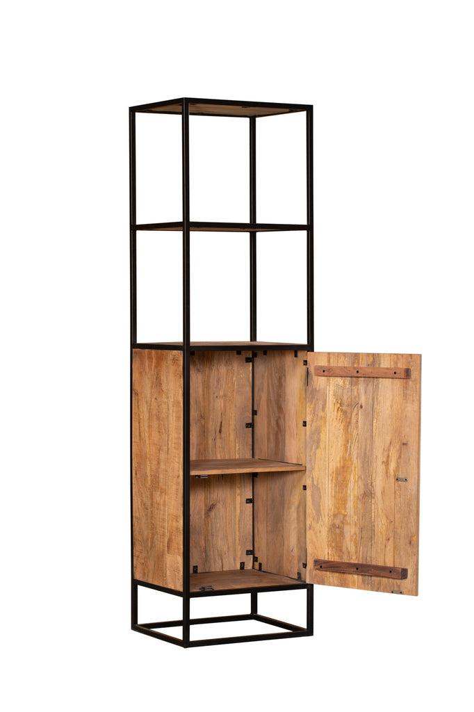 bookcase denver | mango wood and steel | 1 door