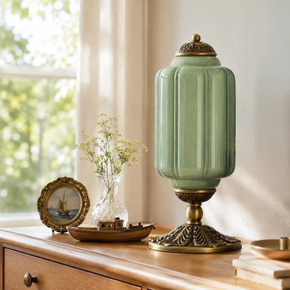 Lumi Eloise tafellamp in Frans retro-stijl, crèmekleurig glas met structuur