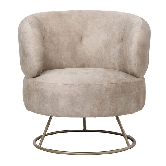 Carice Beige fauteuil infinity 2 beige met gouden onderstel.