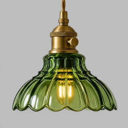 Glazen Hanglamp Vintage Bloemontwerp
