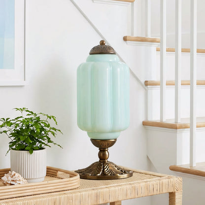 Lumi Eloise tafellamp in Frans retro-stijl, crèmekleurig glas met structuur