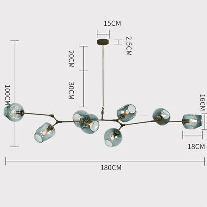 Stijlvolle Bifurcation Bubbelglas Sputnik Kroonluchter voor een Modern Interieur