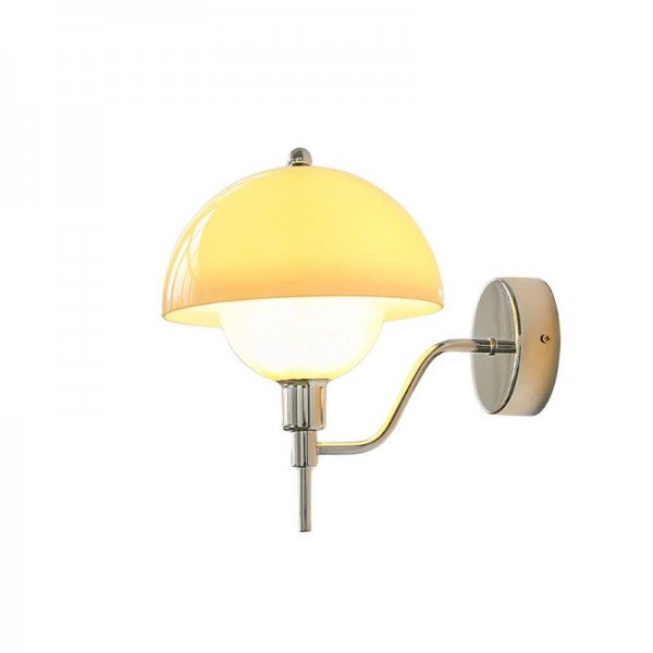 stijlvolle crème kleur paddestoel wandlamp