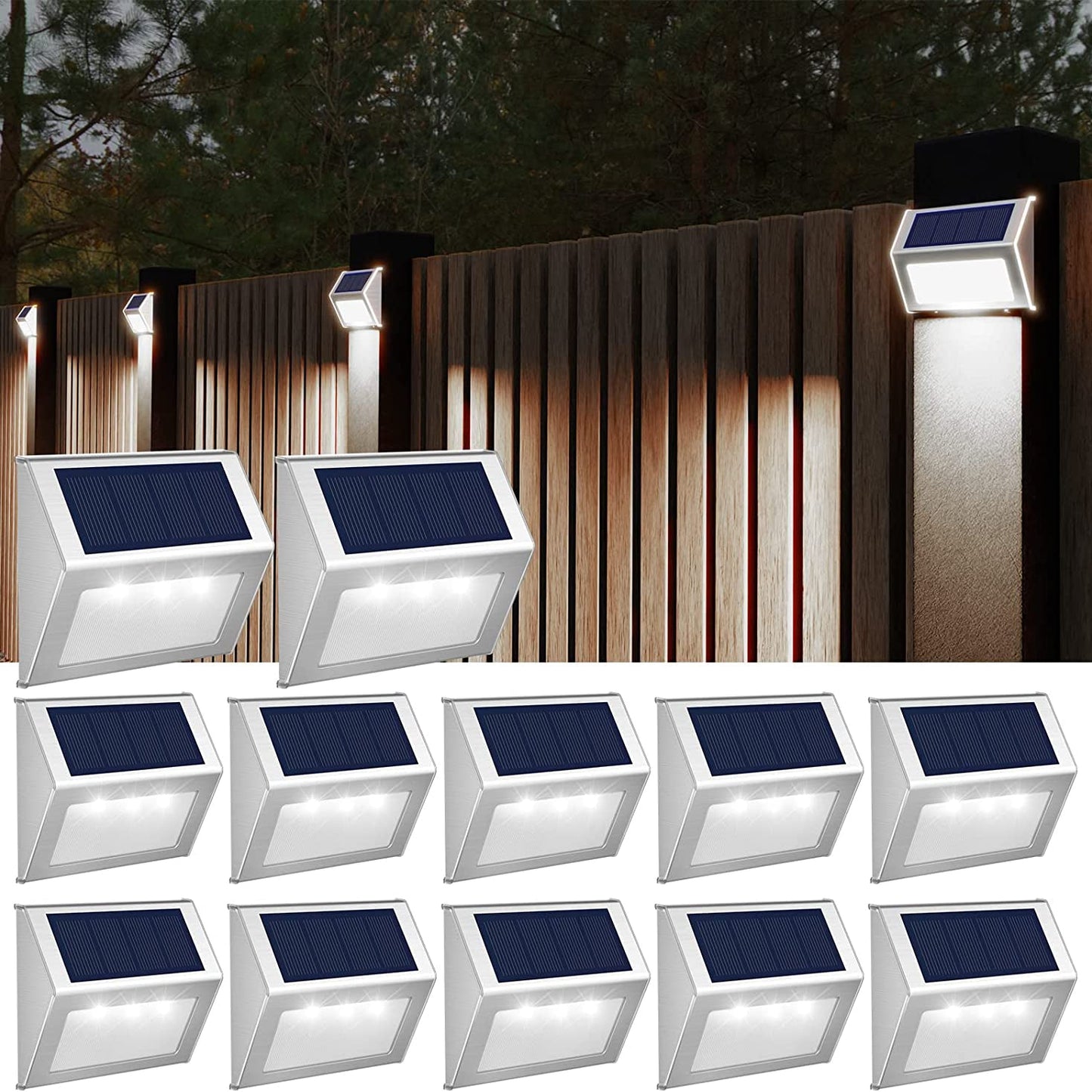 moderne solar wandlamp van rvs met strakke afwerking