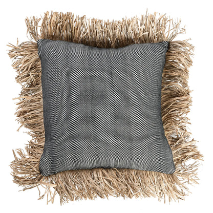 De Cotton Bonita Kussenhoes - Zwart Naturel - 40x40