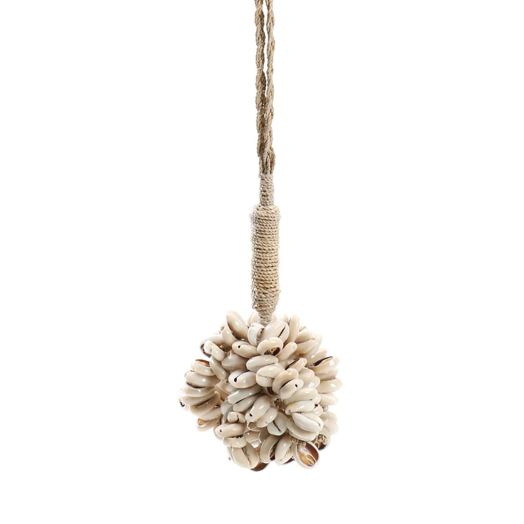 de door shell cowrie hangdecoratie - naturel