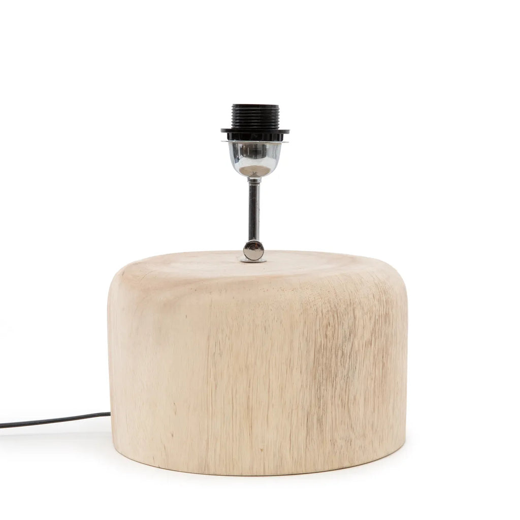 de teak wood tafellamp voet - naturel