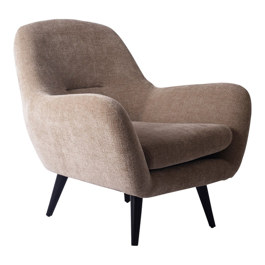 Donny Cream fauteuil met zwarte houten poten