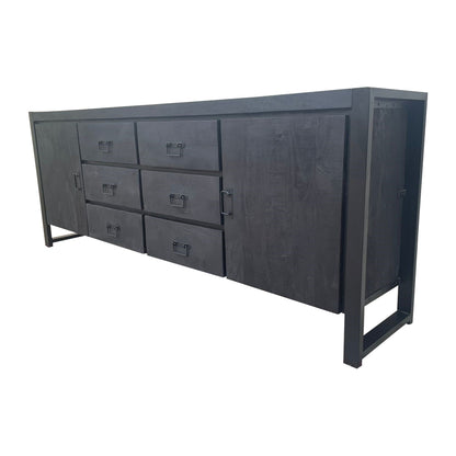 Dressoir Boaz Zwart | 200 cm