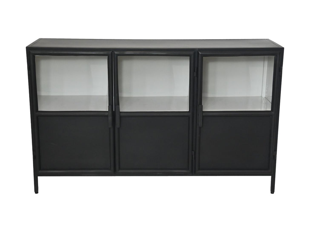 dressoir bronx - 140x40x85 - zwart/grijs - metaal