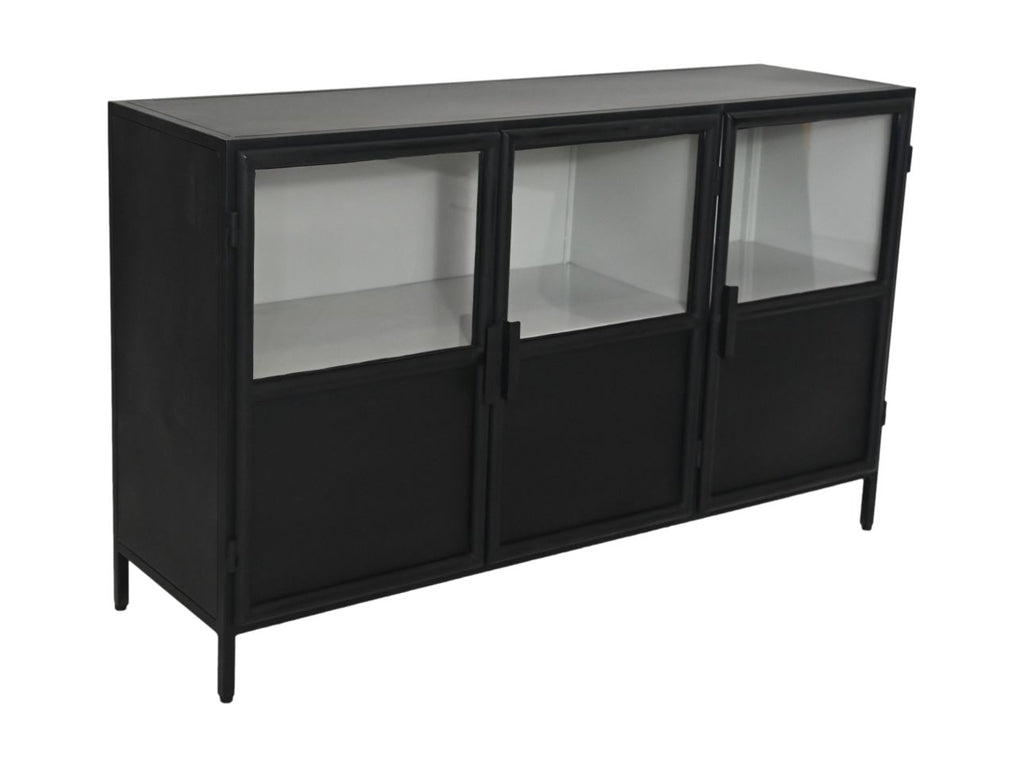 dressoir bronx - 140x40x85 - zwart/grijs - metaal