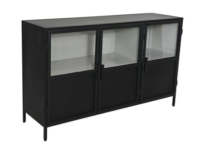 Dressoir Bronx - 140x40x85 - Zwart/grijs - Metaal