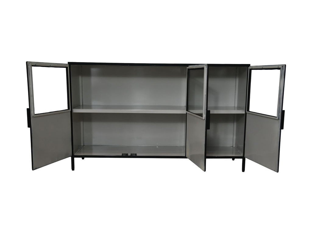 dressoir bronx - 140x40x85 - zwart/grijs - metaal