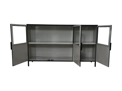 Dressoir Bronx - 140x40x85 - Zwart/grijs - Metaal