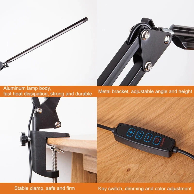 clip-on bureaulamp verstelbare helderheid
