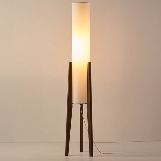 Massief walnoothouten vloerlamp met decoratief ontwerp