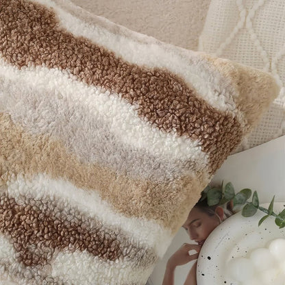 Pluche Kussenhoes Aardse Tinten