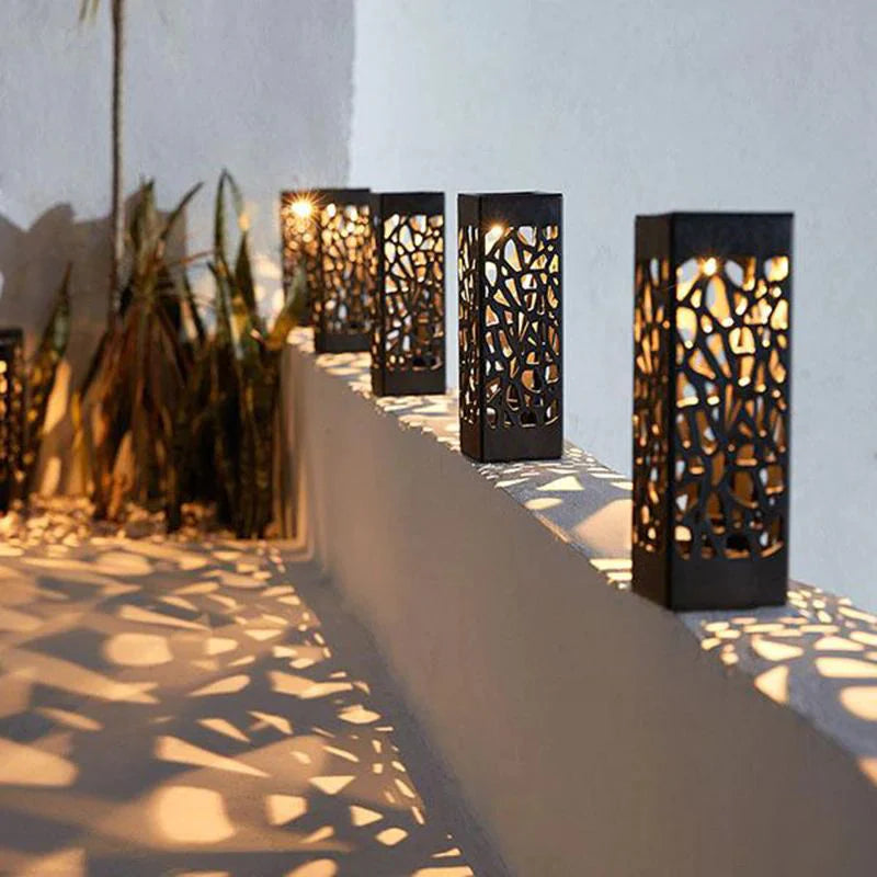zonne tuinlamp met patroonlicht