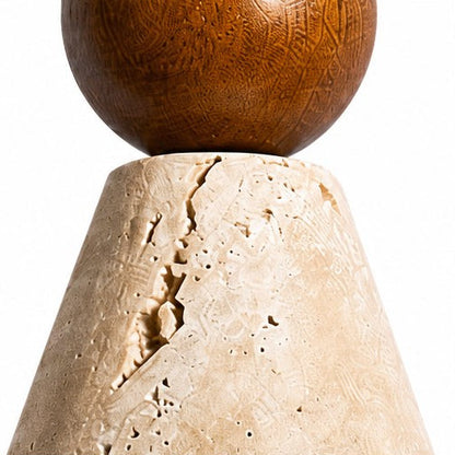Ariad Wabi-Sabi travertijn hanglamp in kegelvorm