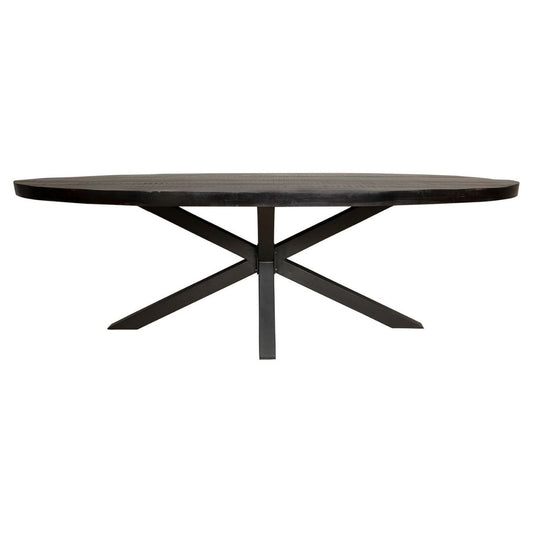 Eettafel Denver Zwart | Ovaal | 210 cm