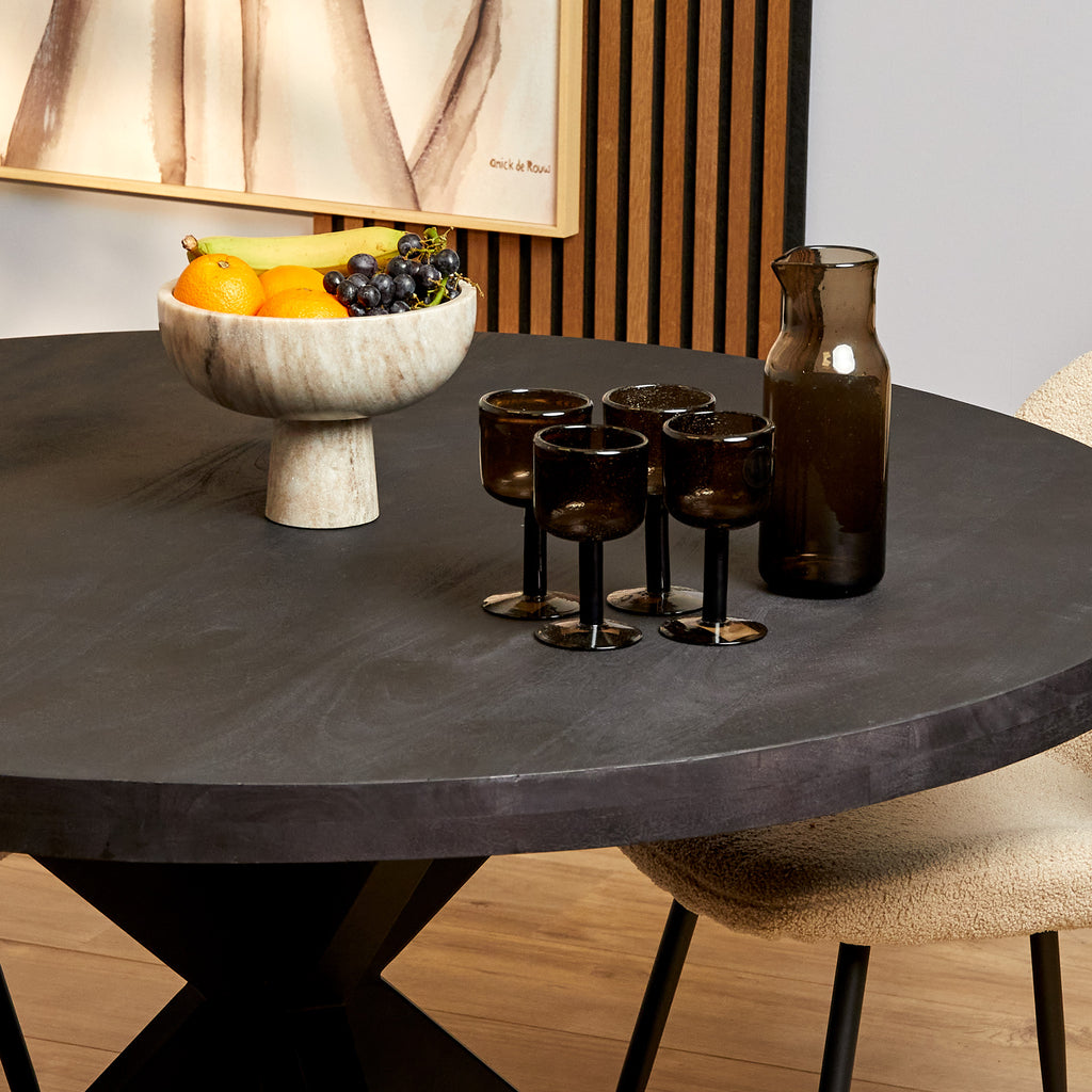 eetkamertafel denver zwart | rond | 110 cm