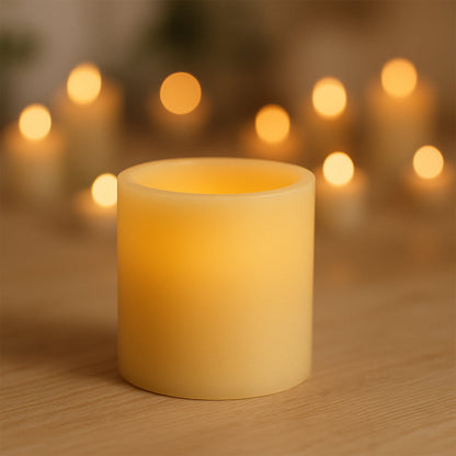 LED zuilkaars met 3D vlamgloed 15 cm