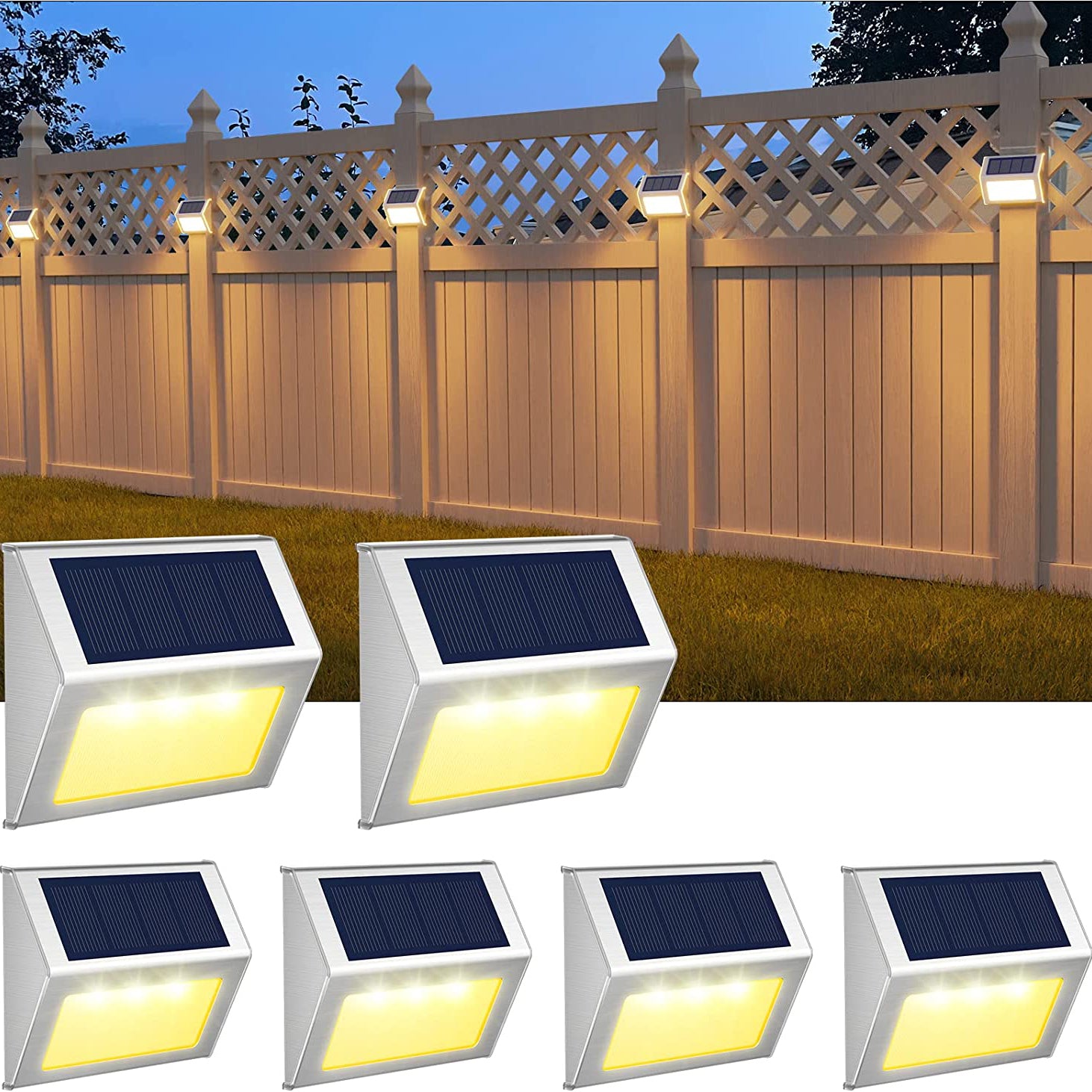 Solar wandlamp van roestvrij staal aan buitenmuur