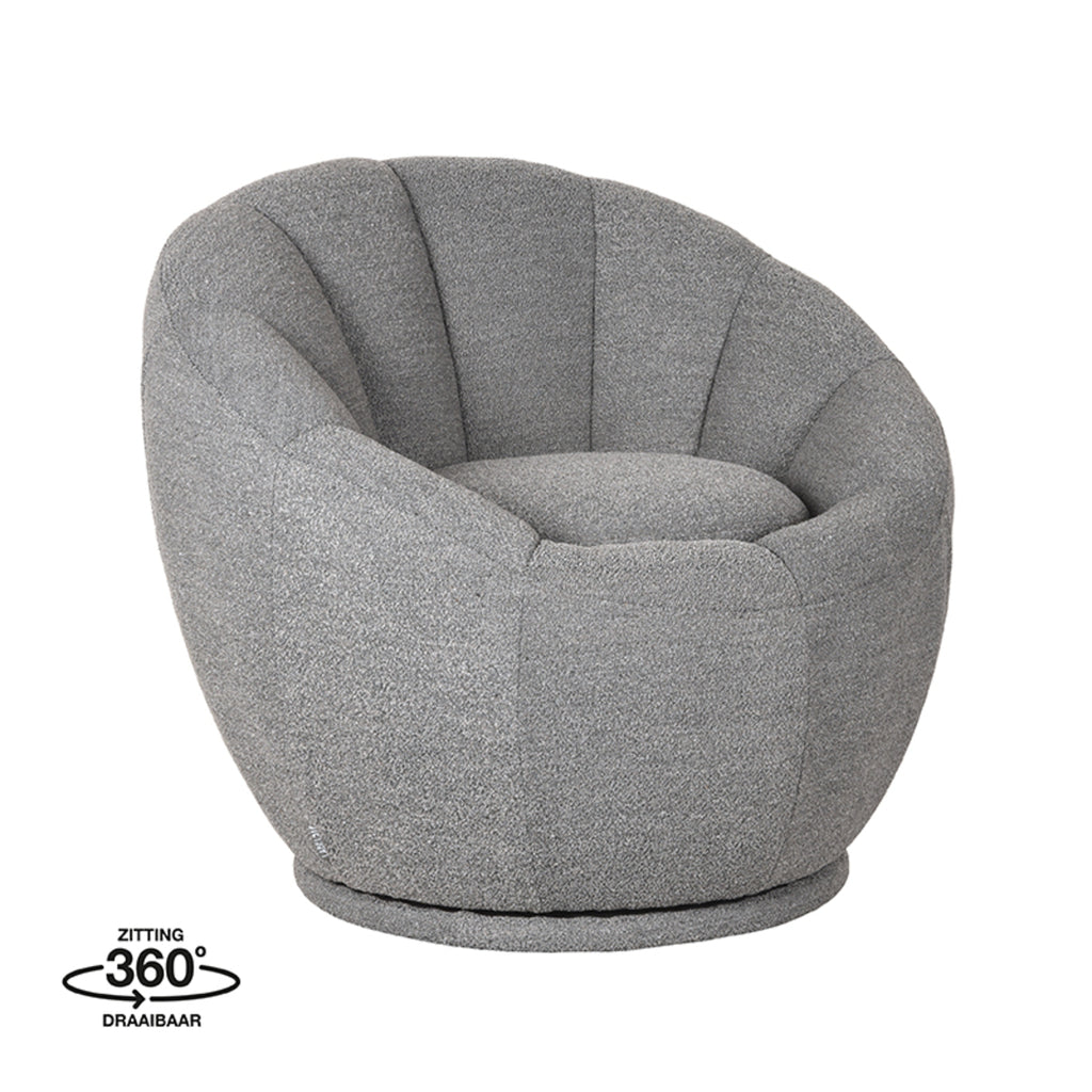 label51 fauteuil crown - grijs - boucle