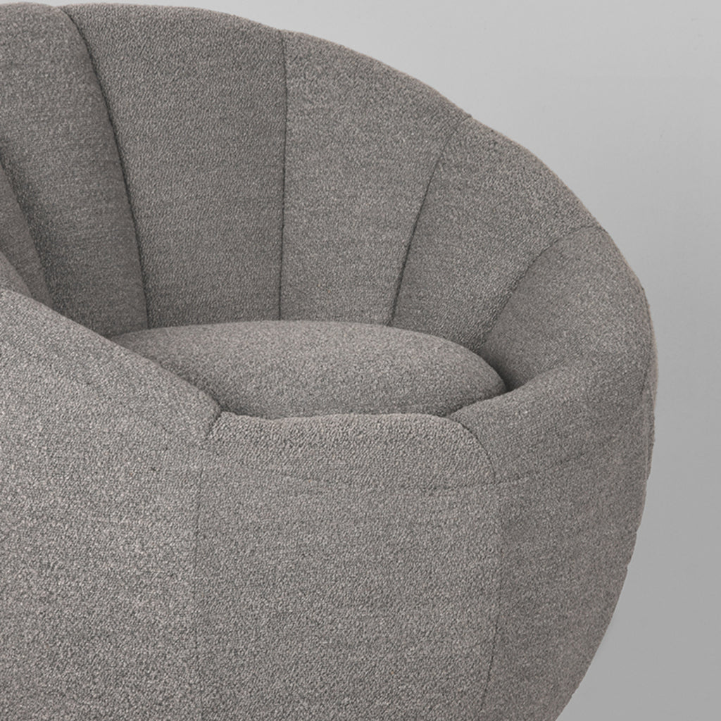 label51 fauteuil crown - grijs - boucle