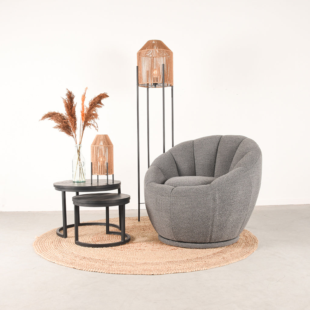 label51 fauteuil crown - grijs - boucle