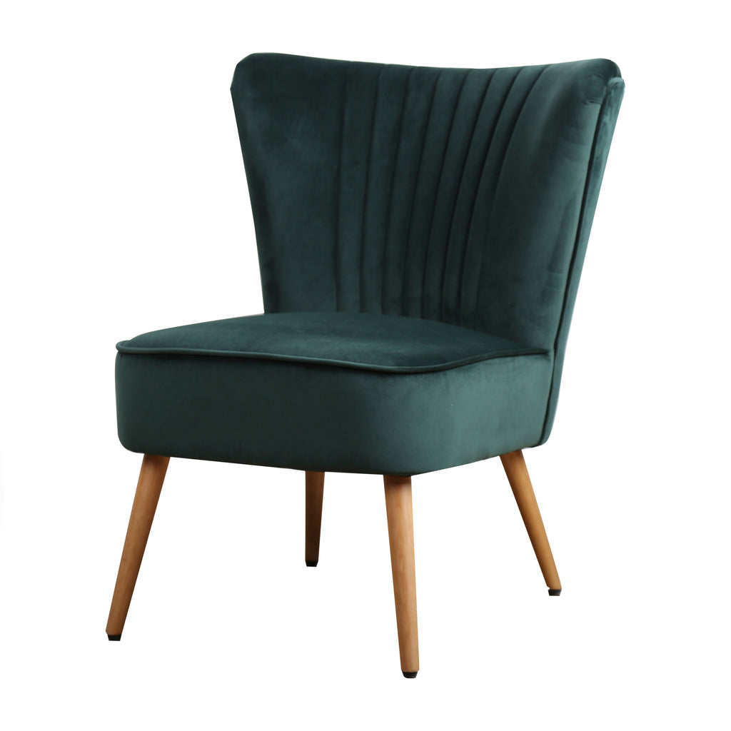 fauteuil eva stof velours groen -> armstoel eva fluweel stof groen