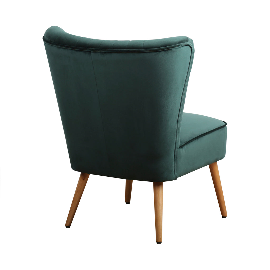 fauteuil eva stof velours groen -> armstoel eva fluweel stof groen