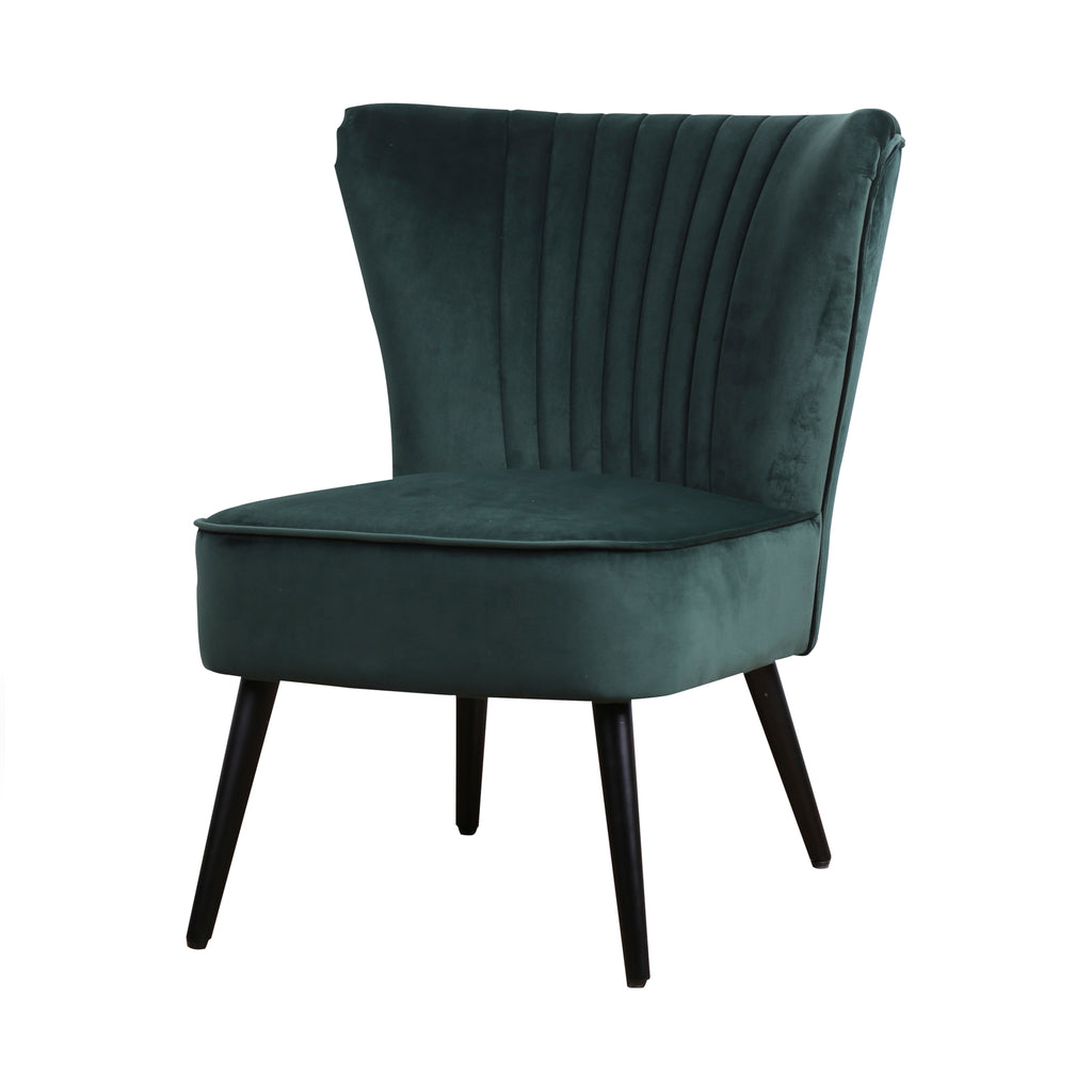 fauteuil eva stof velours groen -> armstoel eva fluweel stof groen