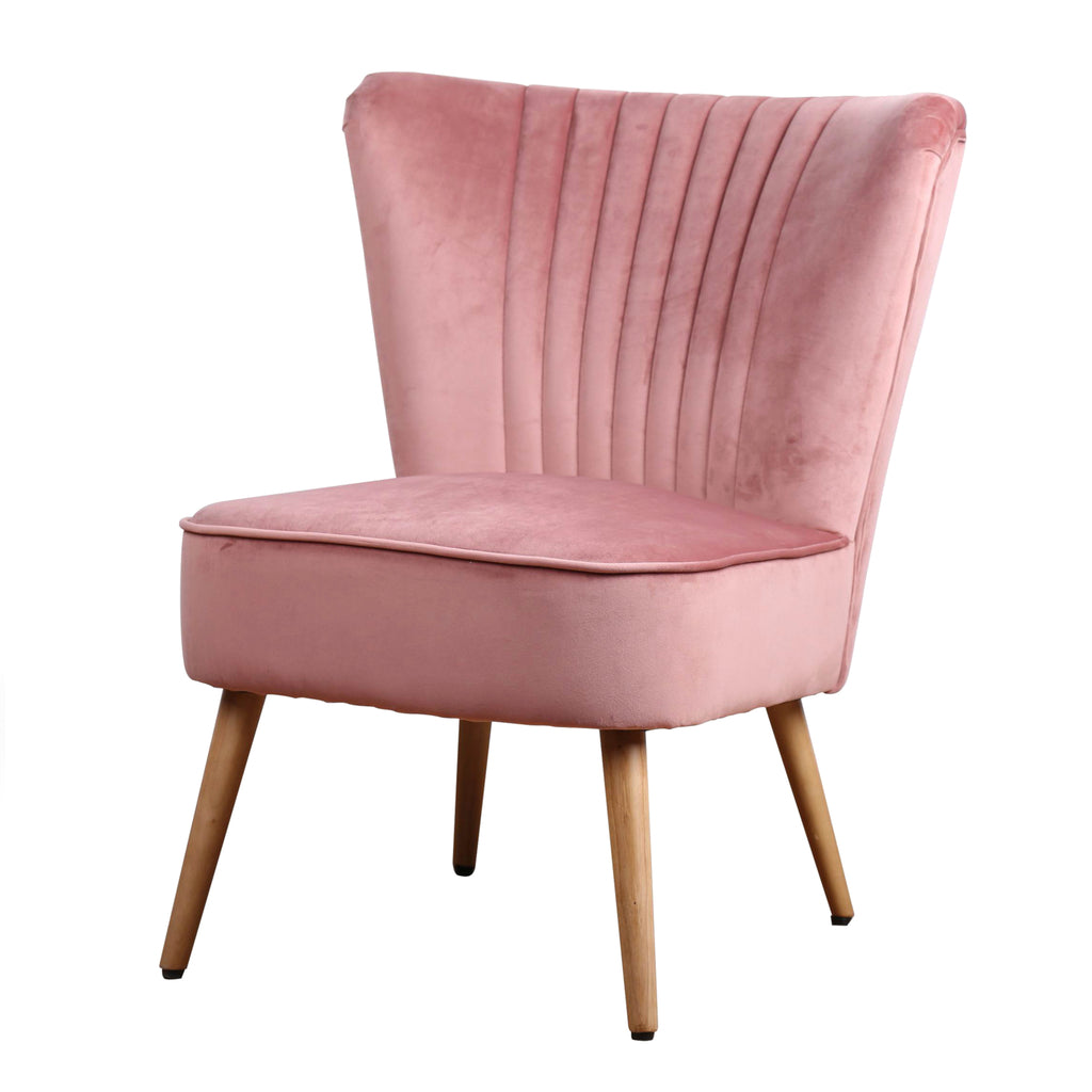 fauteuil eva stof velours roze