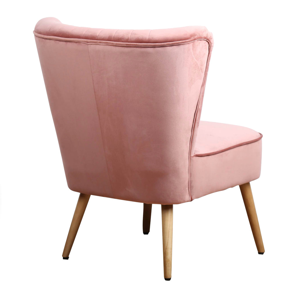 fauteuil eva stof velours roze